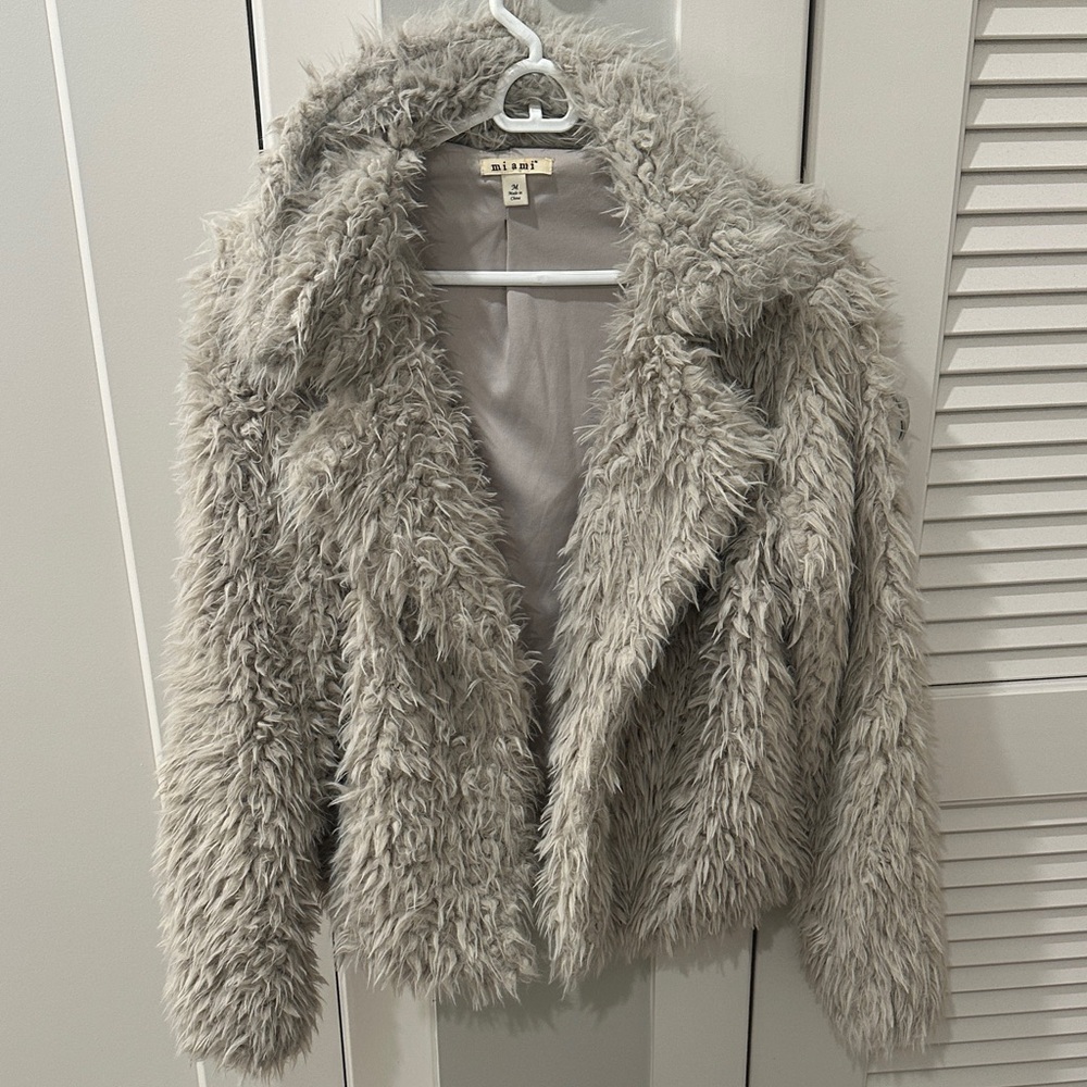 Blank NYC Light Gray Teddy Jacket